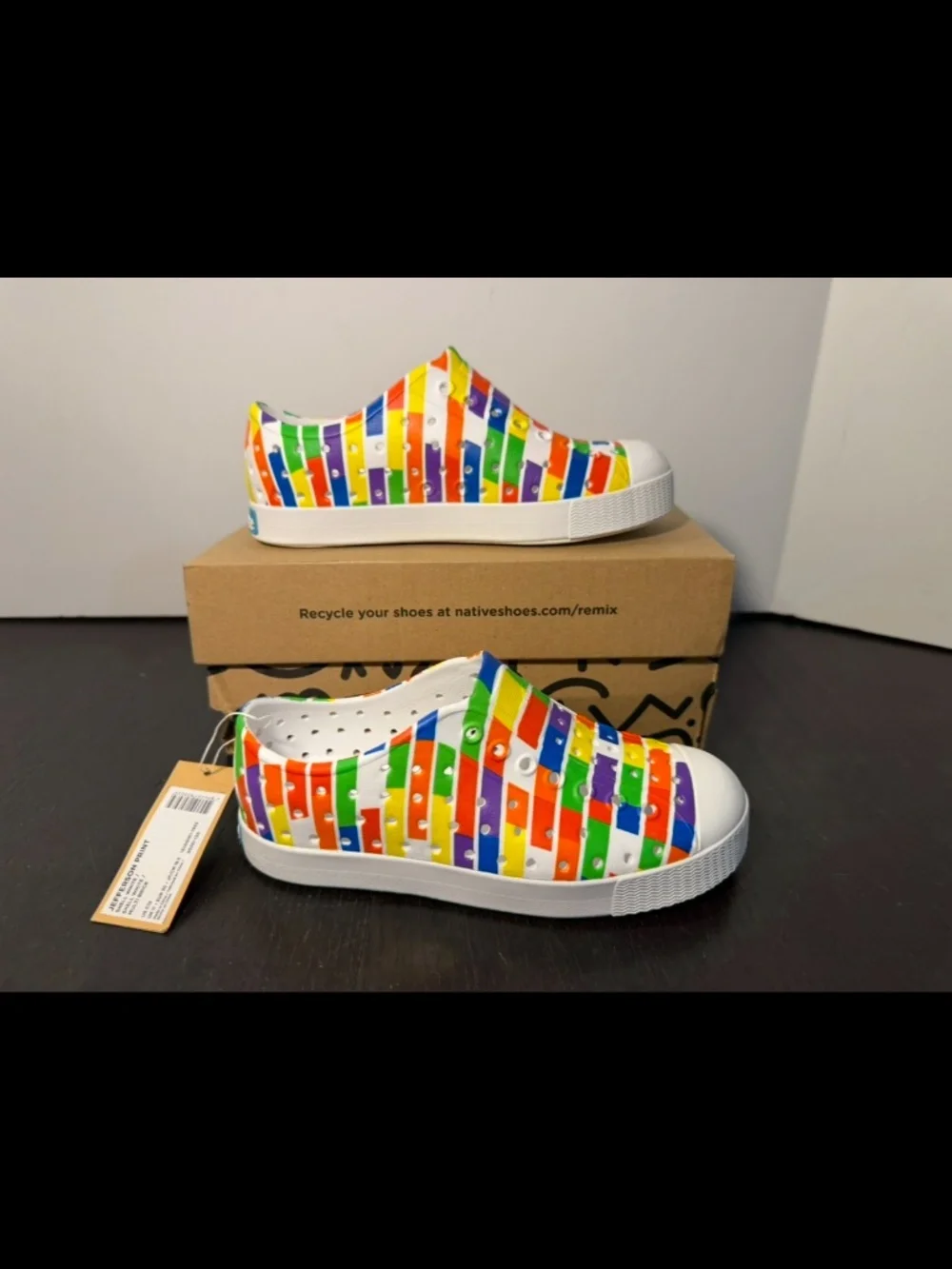 Native Jefferson Print Shoes Multicolor Brick/White Little Kids/Toddler C12